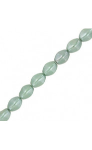 Czech Pinch beads Perlen 5x3mm Chalk white teal luster 03000/14459